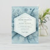 Invitation Mariage Floraison de la forêt bleu ardoise (Debout devant)
