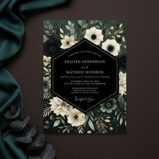 Invitation Mariage Floraison de la Forêt d'Émeraude