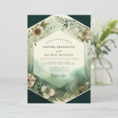 Invitation Mariage Floraison de la Forêt Émeraude (Debout devant)