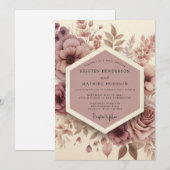 Invitation Mariage Floraison de la Forêt Mauve (Devant / Derrière)