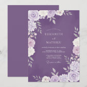 Invitation Mariage Floraison de Lavande (Devant / Derrière)