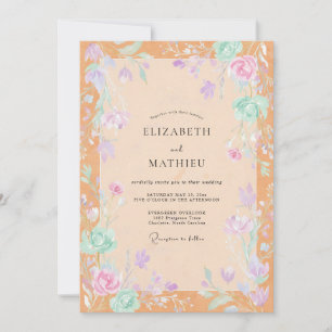 Invitation Mariage Floraison de Lilas Abricot