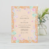 Invitation Mariage Floraison de Lilas Abricot (Debout devant)