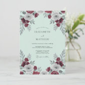 Invitation Mariage Floraison de Menthe et Vin (Debout devant)