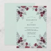 Invitation Mariage Floraison de Menthe et Vin (Devant / Derrière)
