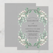 Invitation Mariage Floraison de Sauge Verte (Devant / Derrière)