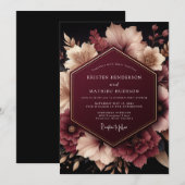 Invitation Mariage Floraison Éthérée Bourgogne (Devant / Derrière)