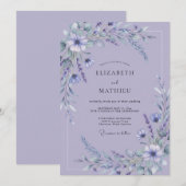 Invitation Mariage Floraison Éthérée de Lavande (Devant / Derrière)