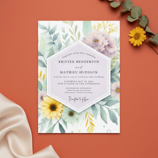 Invitation Mariage Floraison Éthérée de Lavande