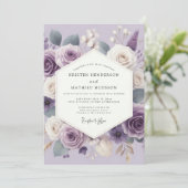 Invitation Mariage Floraison Éthérée de Lavande (Debout devant)