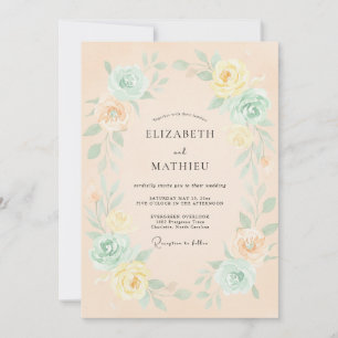 Invitation Mariage Floraison Éthérée de Pêche
