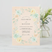 Invitation Mariage Floraison Éthérée de Pêche (Debout devant)