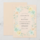 Invitation Mariage Floraison Éthérée de Pêche (Devant / Derrière)