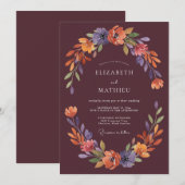 Invitation Mariage Floraison Ethérée de Prune (Devant / Derrière)