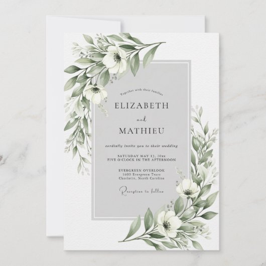 Invitation Mariage Floraison Ethérée de Sauge (Devant)