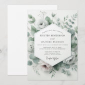Invitation Mariage Floraison Ethérée de Sauge (Devant / Derrière)