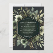 Invitation Mariage Floraison Ethérée Émeraude (Devant)