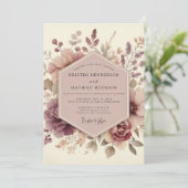 Invitation Mariage Floraison Éthérée Mauve (Debout devant)