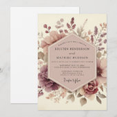 Invitation Mariage Floraison Éthérée Mauve (Devant / Derrière)
