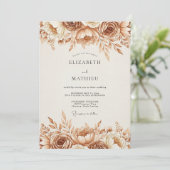 Invitation Mariage Floraison Ethérée Sépia (Debout devant)