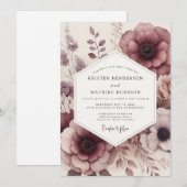 Invitation Mariage Floraison Fleurie de Prunier (Devant / Derrière)