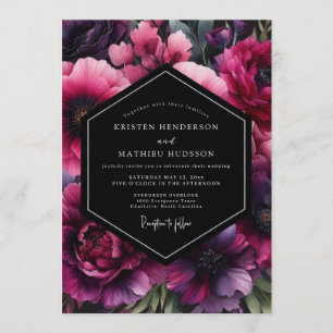 Invitation Mariage Floraison Nocturne Fuchsia