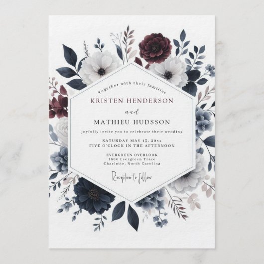 Invitation Mariage Floraison Ombrale de Bourgogne (Devant)