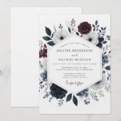 Invitation Mariage Floraison Ombrale de Bourgogne (Devant / Derrière)