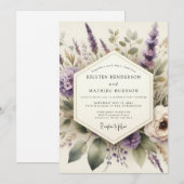 Invitation Mariage Floraison Pastorale Lavande (Devant / Derrière)