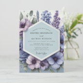 Invitation Mariage Floraison Pastorale Pervenche (Debout devant)