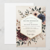 Invitation Mariage Floraison Poétique de Bourgogne (Devant / Derrière)