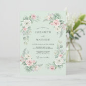 Invitation Mariage Floraison Romantique de Menthe (Debout devant)