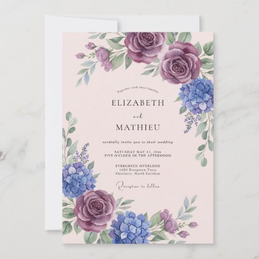 Invitation Mariage Floraison Romantique de Prunier (Devant)