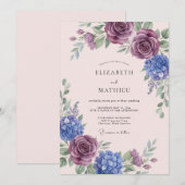 Invitation Mariage Floraison Romantique de Prunier (Devant / Derrière)