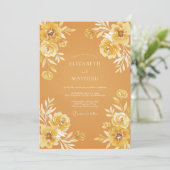Invitation Mariage Floraison Rustique Ocre (Debout devant)