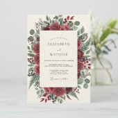 Invitation Mariage Floraison Verte Bourgogne (Debout devant)