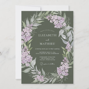 Invitation Mariage Floraison Verte de Lilas