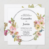 Invitation Mariage floral (Devant / Derrière)