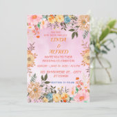 Invitation Mariage floral (Debout devant)