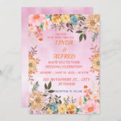 Invitation Mariage floral (Devant / Derrière)