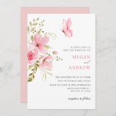Invitation Mariage floral (Devant / Derrière)