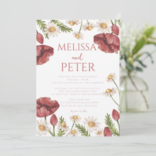Invitation Mariage floral (Debout devant)