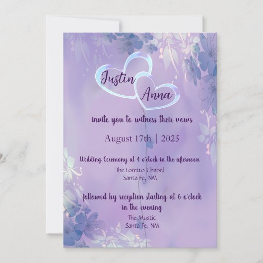 Invitation Mariage floral (Devant)