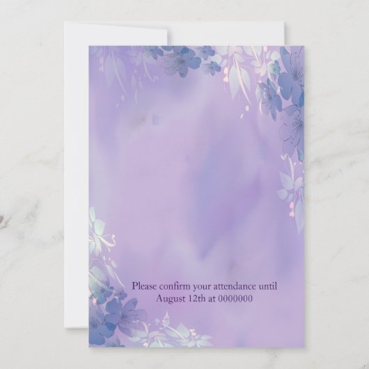 Invitation Mariage floral (Dos)