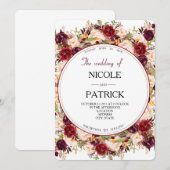 Invitation Mariage floral (Devant / Derrière)