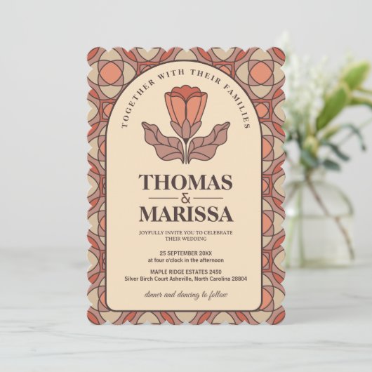 Invitation Mariage Floral (Debout devant)