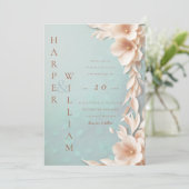Invitation mariage floral 3d moderne (Debout devant)