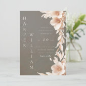 Invitation mariage floral 3d moderne (Debout devant)