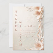 Invitation mariage floral 3d moderne (Devant)