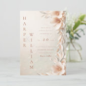 Invitation mariage floral 3d moderne (Debout devant)